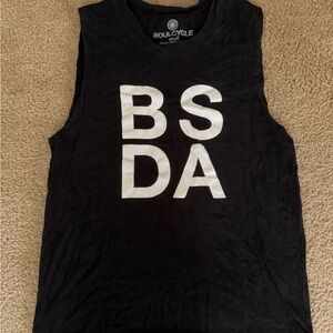 SoulCycle Black Tank with White Letters
